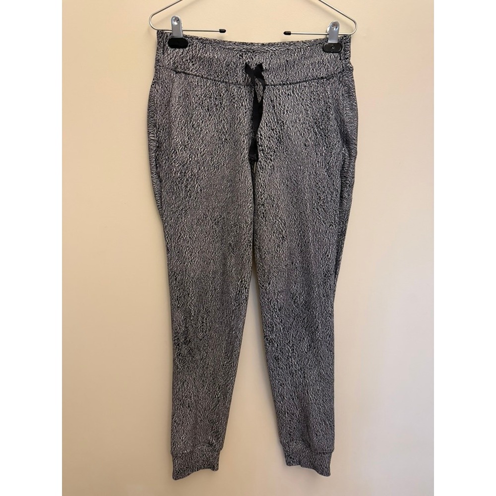 Lululemon Street to Studio Pant Black White Space Dye Joggers Womens 6